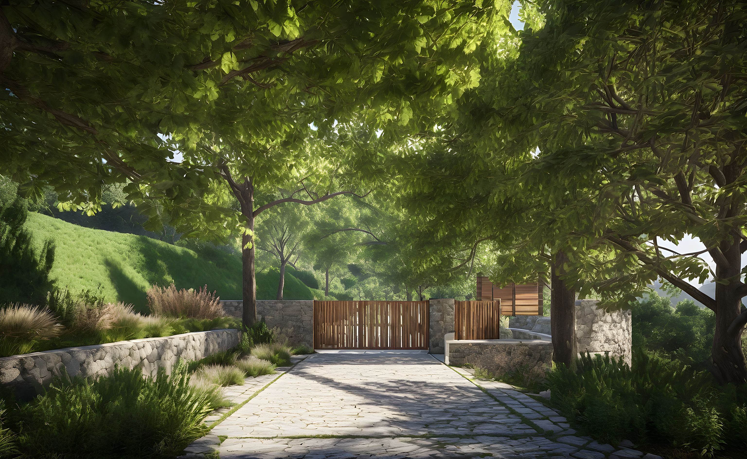 Scene Render Render a serene, entry scene. Retain the overall... - Generated by ...