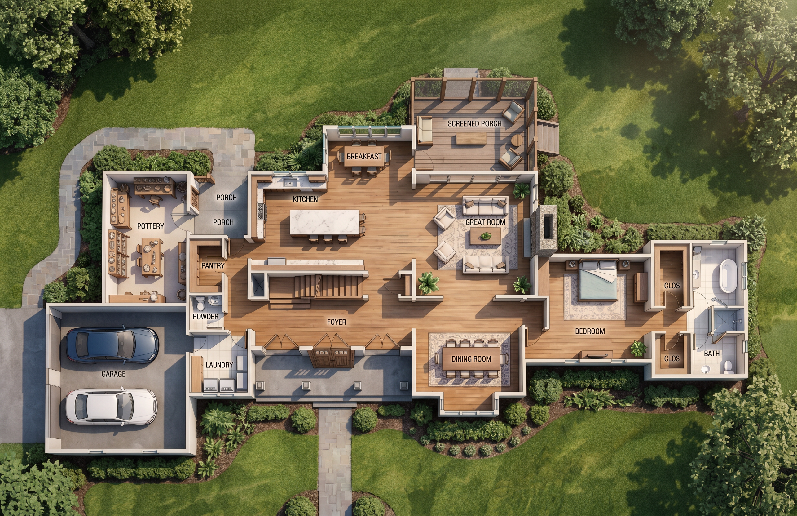 create a rendering of this home. Do not make any changes to the desi ...